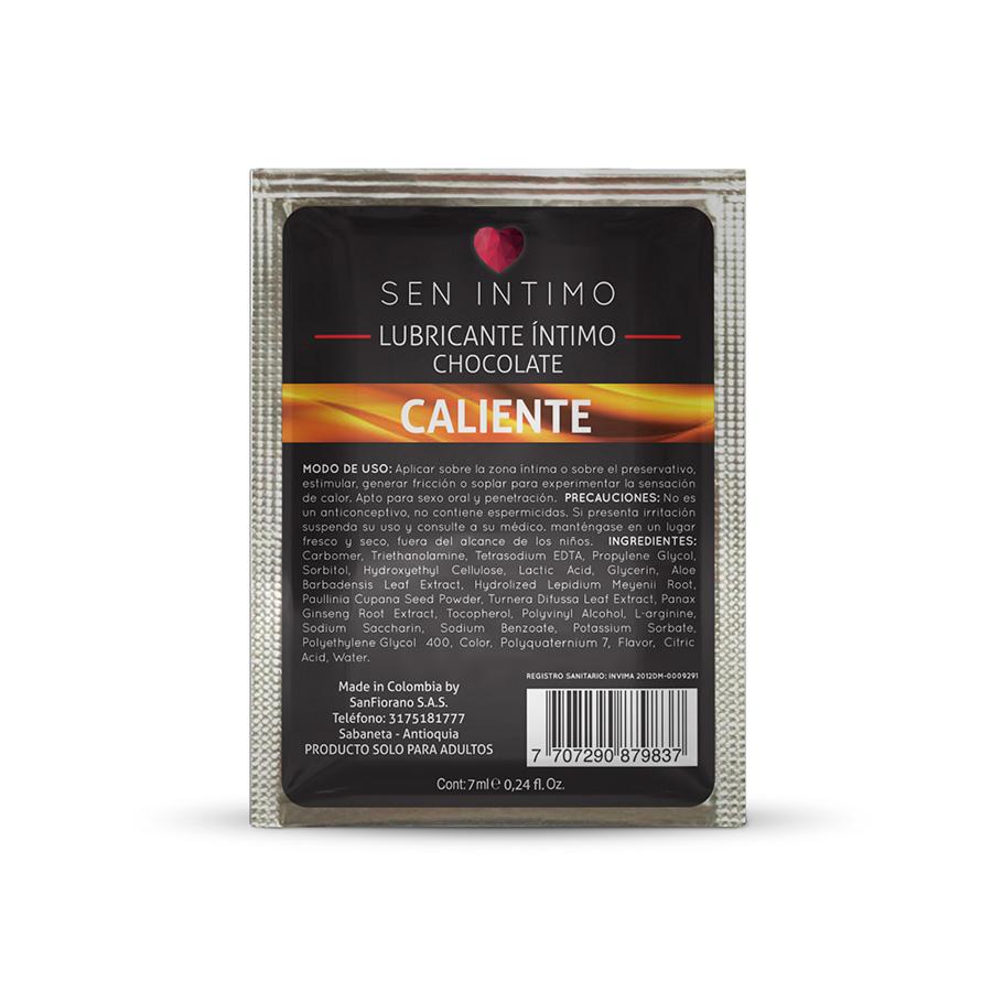 Lubricante Intimo Chocolate Sachet X 7ml Dulce Caramelo 2107